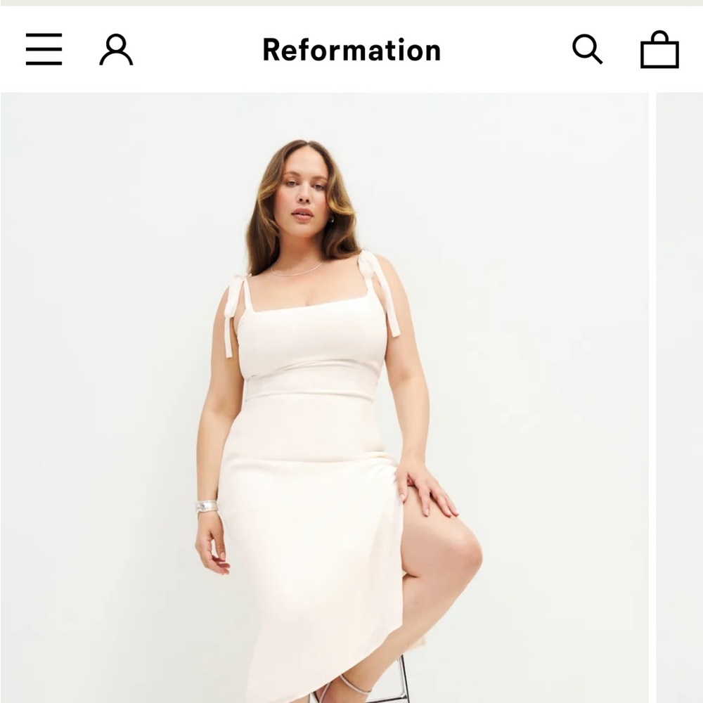 Reformation Besse white midi dress